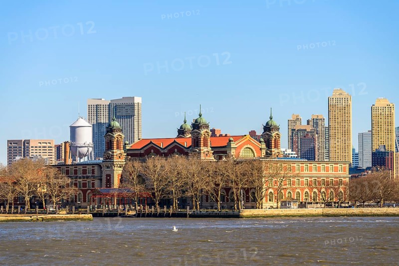 View from Hudson River to Memorial Museum of Immigration