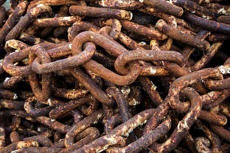 Rusty iron chain