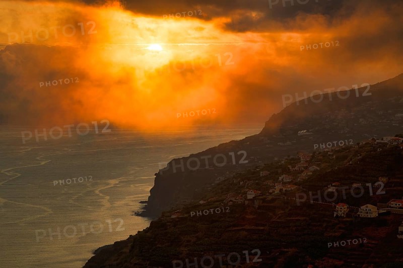Dramatic cloudy sky at sunset
