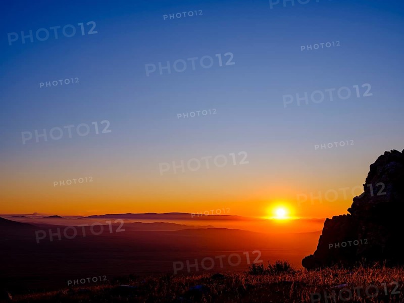 Sunrise over the Mongolian steppe