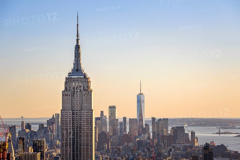 View of Midtown and Downtown Manhattan and Empire State Building from Top of the Rock Observation Center