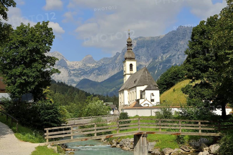 Parish church St. Sebastian with Ramsauer Ache