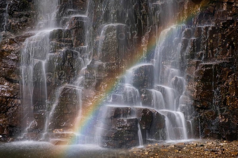 Storulfossen Waterfall with Rainbow