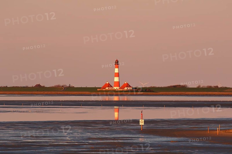 Lighthouse Westerheversand in evening light