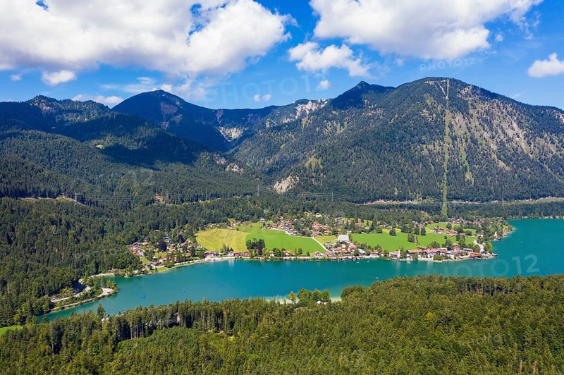 Walchensee village and Lake Walchensee