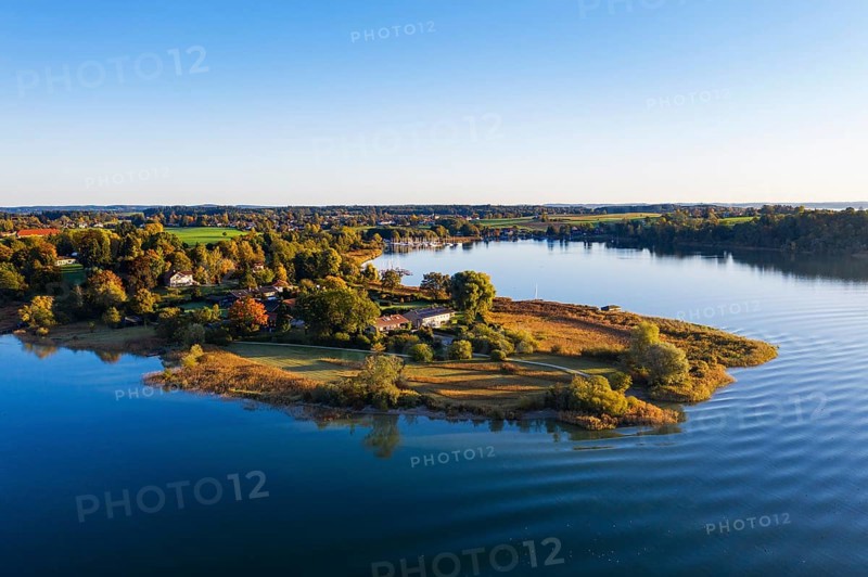 Urfahrn peninsula near Breitbrunn on Lake Chiemsee
