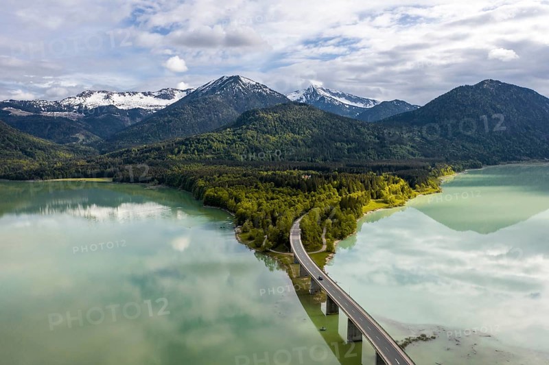 Sylvenstein lake and Faller-Klamm bridge