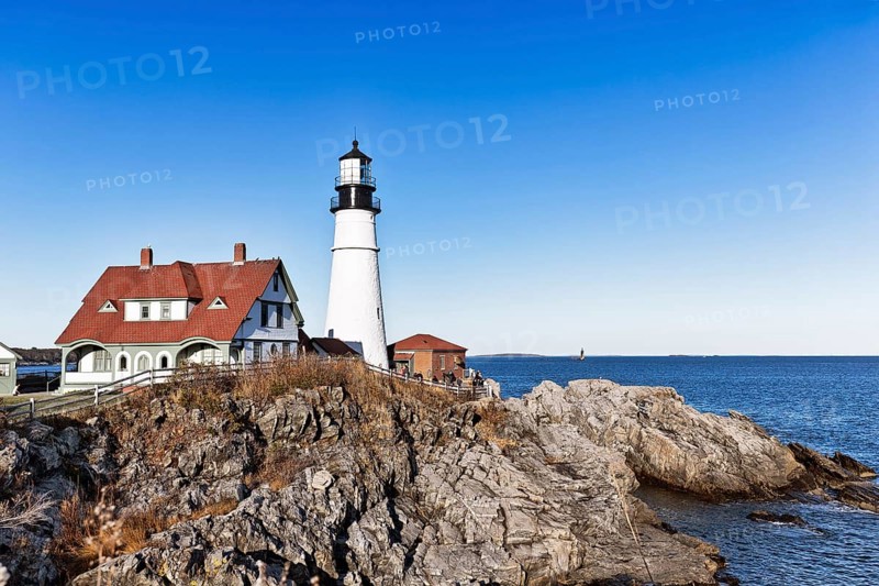 Lighthouse on rocky coast