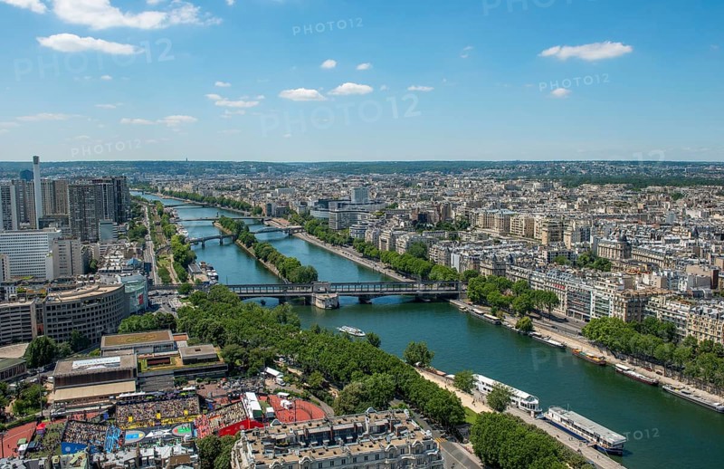 City view with river Seine and bridges