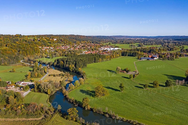 River course of the Loisach near Eurasburg