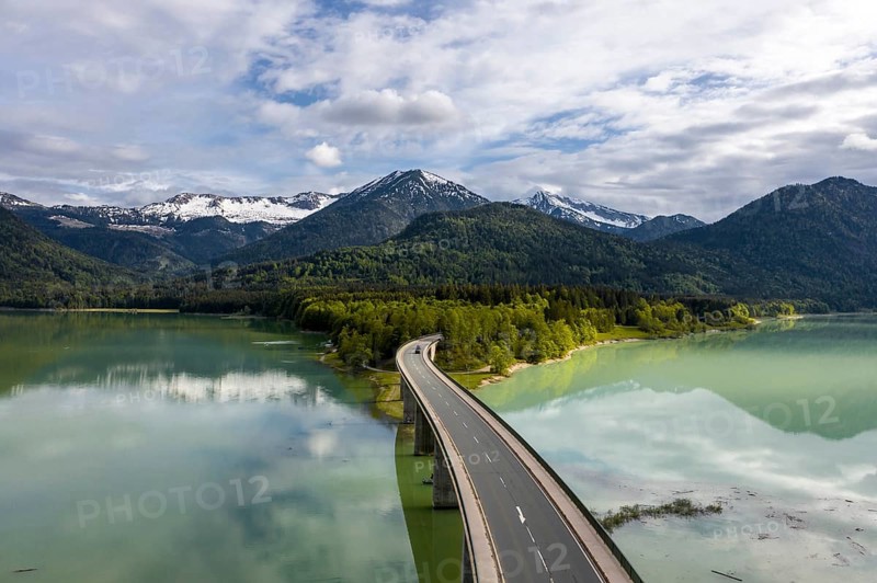 Sylvenstein lake and Faller-Klamm bridge