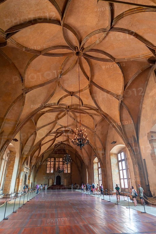 Medieval hall with ribbed vault