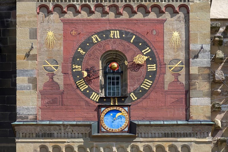 Astronomical clock at the tower of the church St. Michael