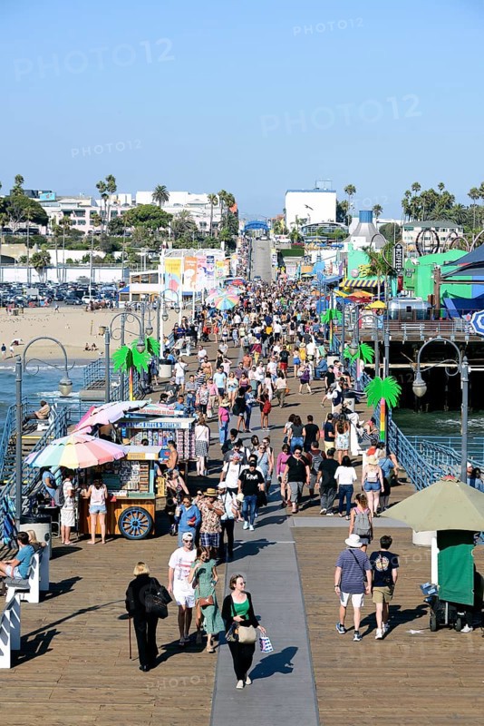 Crowd on Santa Monica Pier