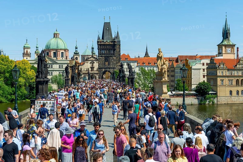 Crowd on the Charles Bridge