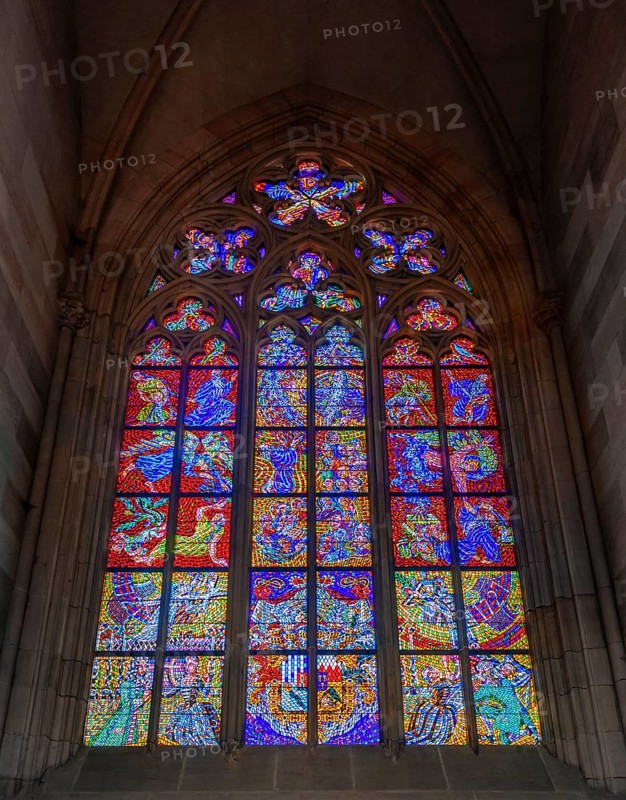 Stained glass windows in St Vitus Cathedral