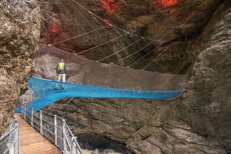 Glacier gorge Grindelwald with net construction Spiderweb
