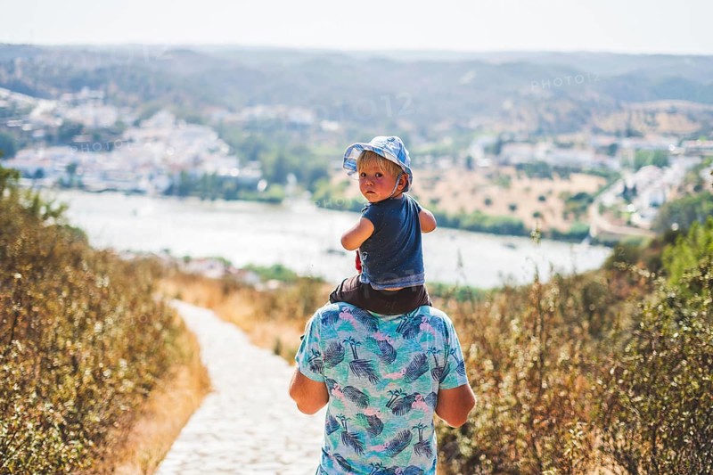 Father walking with his son