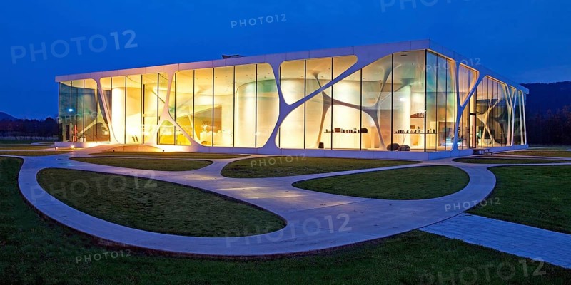 Glass Cube during blue hour