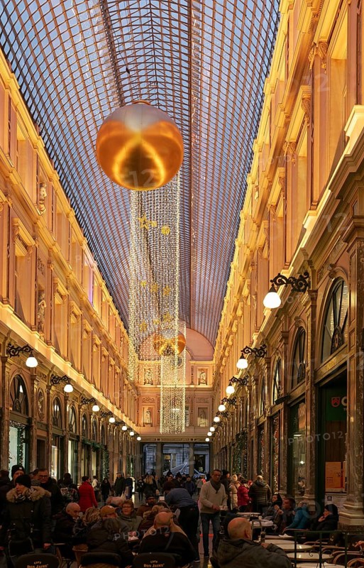 Galeries Royales Saint-Hubert with Christmas decoration