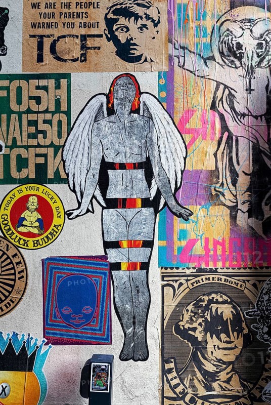 Wall with paste-ups