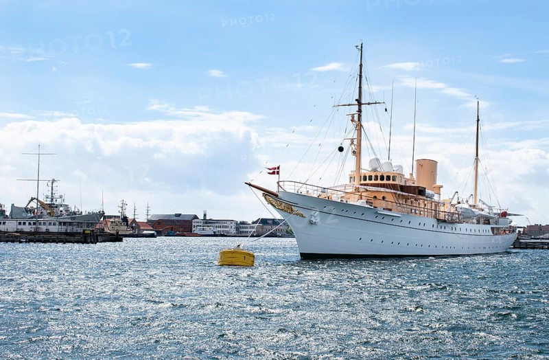King yacht Dannebrog in the harbour