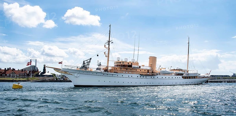 King yacht Dannebrog in the harbour