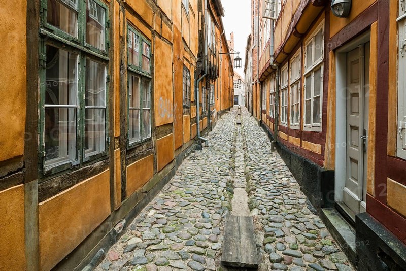 Alley in historic centre of Helsingor