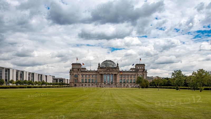 Reichstag and Germany Flag