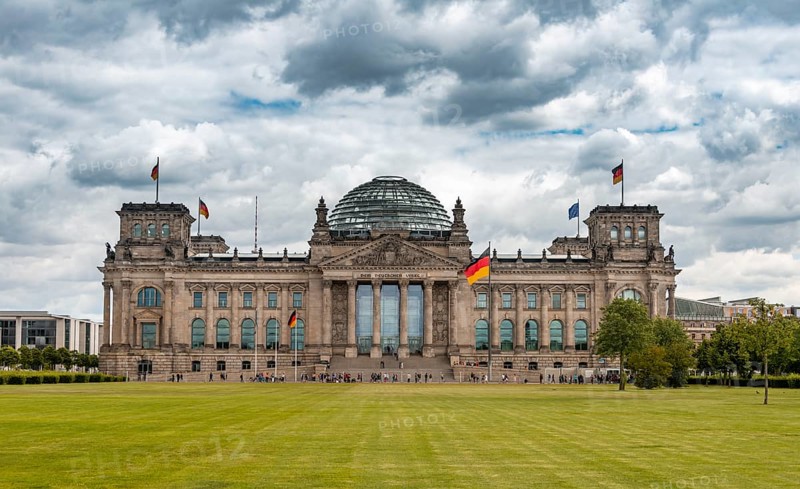 Reichstag and Germany Flag