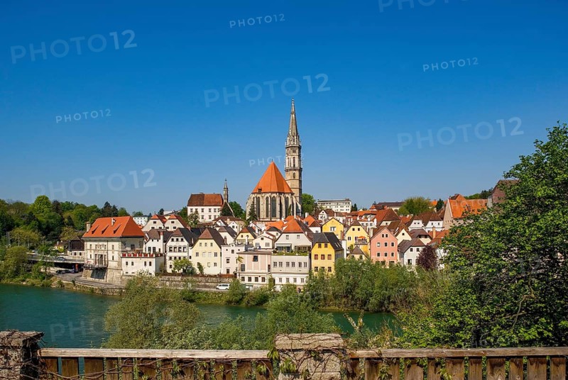City view with parish church Sankt Aegid