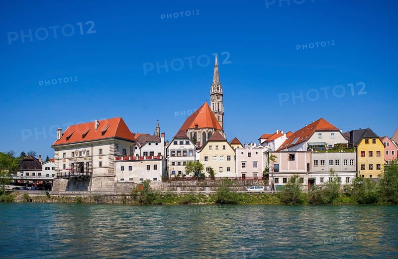 City view with river Enns