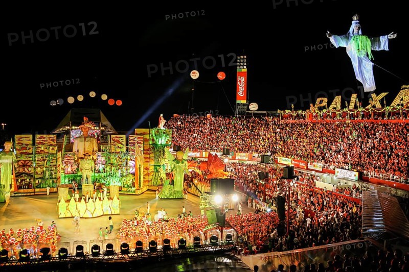 Spectators in the arena at the folklore festival Boi Bumba