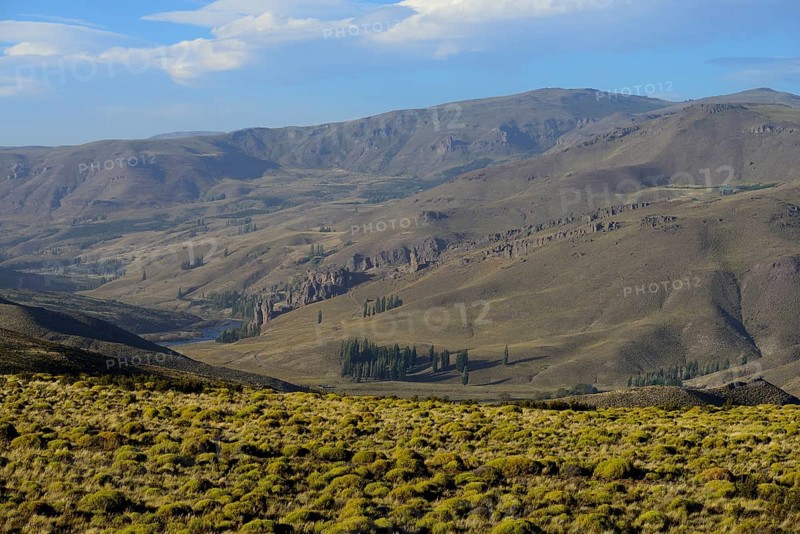 Hilly landscape on the Rio Alumine