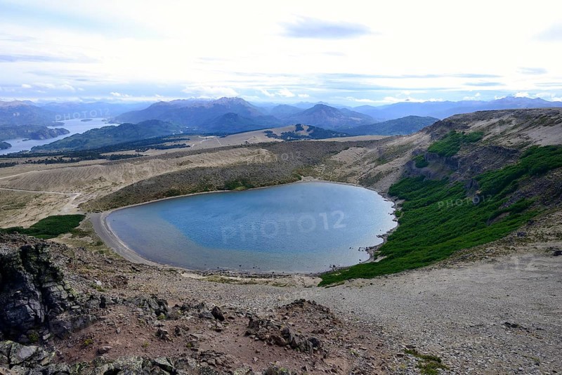 Crater lake on the volcano Batea Mahuida