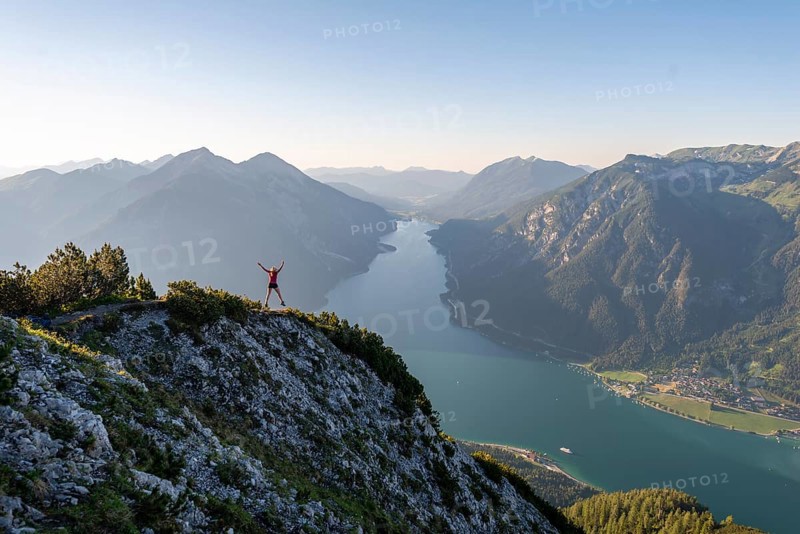 Young woman jumps into the air
