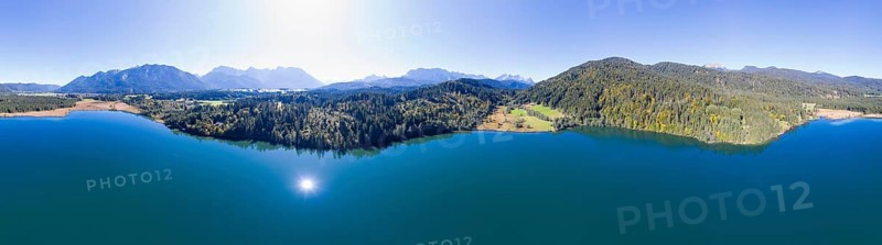 360 degree panorama of Lake Barmsee