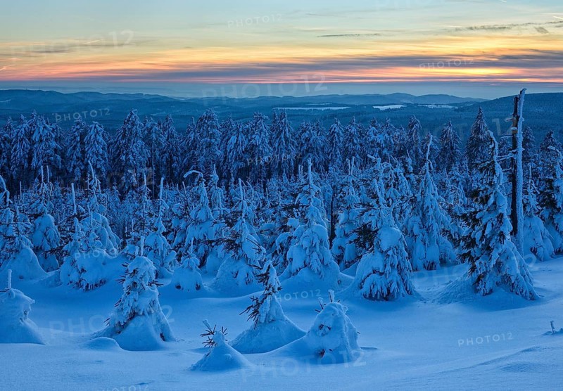 Sunset on the Wurmberg in winter
