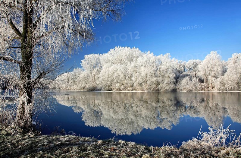 Cold winter day at the river Saale