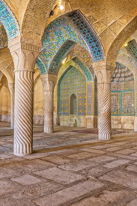 Shabestan pillars in the prayer hall