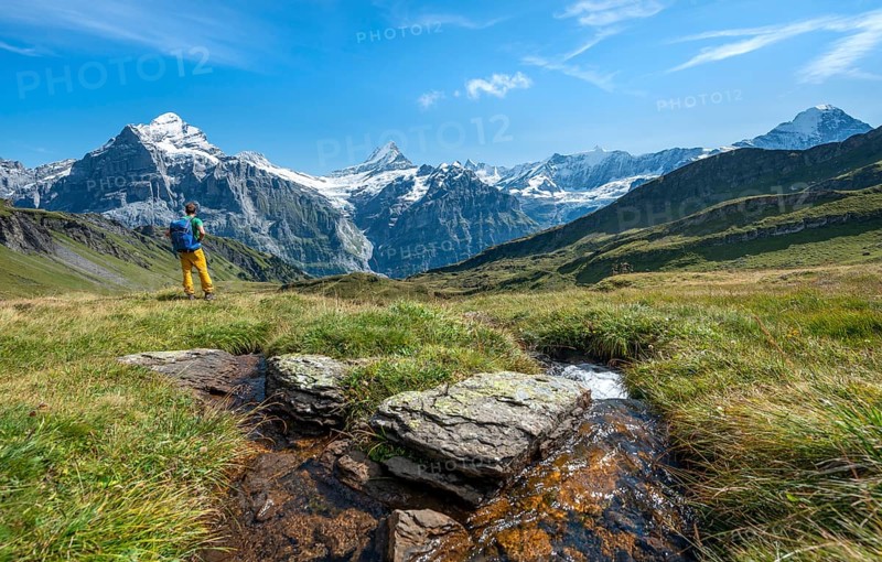 Hiker at a stream