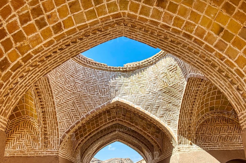Ruins of ritual buildings near Dakhmeh Zoroastrian Tower of Silence