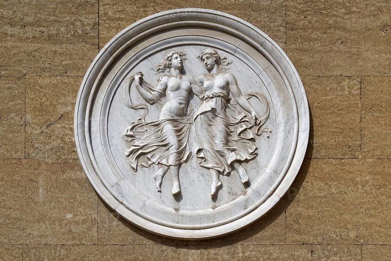 Relief with two dancing female figures