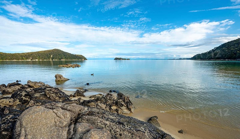 View from Stillwell Bay beach to Adele Island