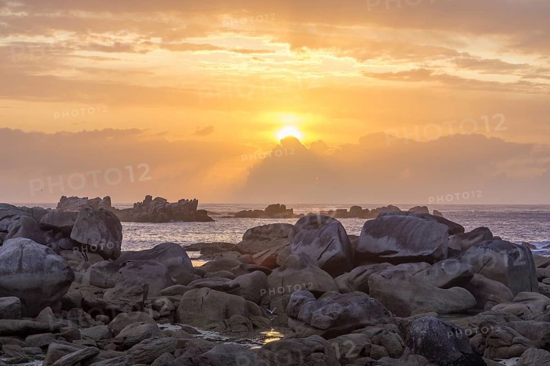 Granite rocks at sunset