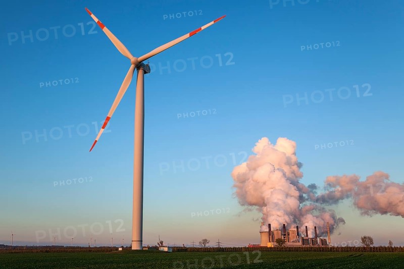 Wind turbine in the evening light