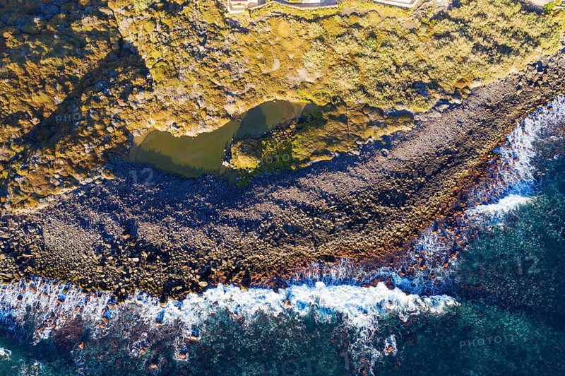 Brackish water pond Charco del Cieno from above