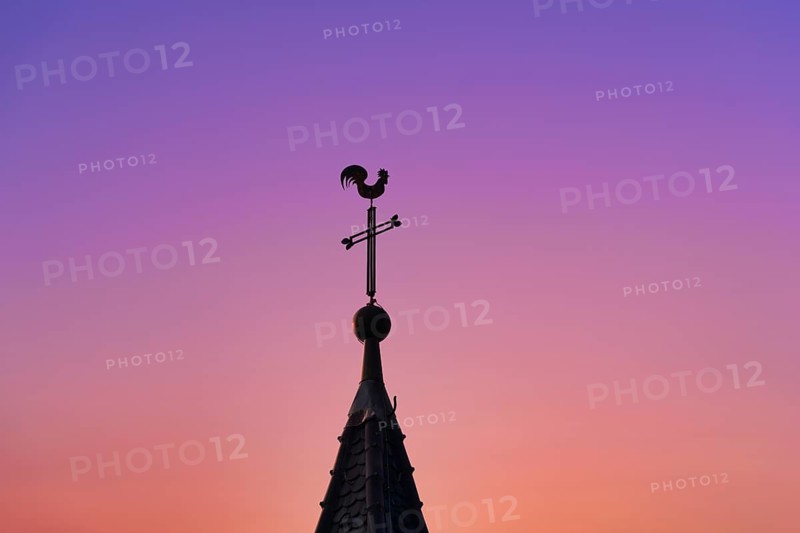 Weathercock on church spire