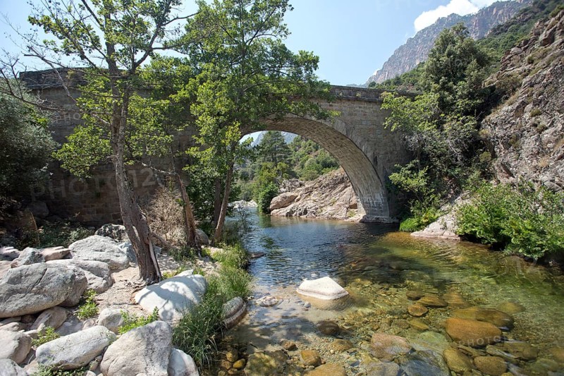 Old Genoese bridge in the Spelunca Gorge