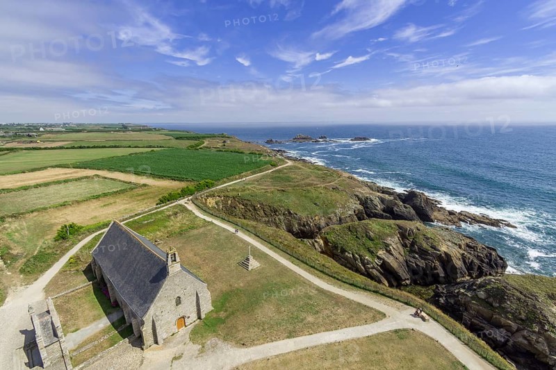 View from the lighthouse Saint Mathieu to the church Notre Dame des Graces
